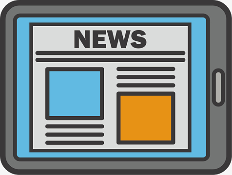 矢量图水彩平板电脑新闻