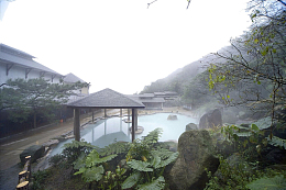 实景温泉浴场露天浴场日式免扣
