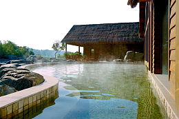 实景日式露天温泉景色免扣