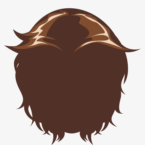 卡通矢量男士帅气发型后视