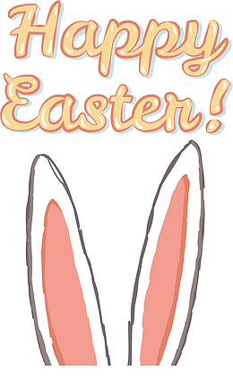 矢量图兔耳朵复活节