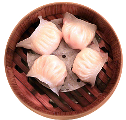 大只虾饺实物装饰PNG