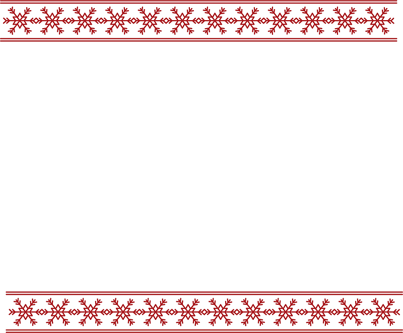 红色雪花花纹装饰框