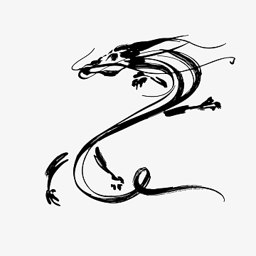 传统水墨龙形