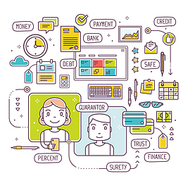 上班工作矢量流程图