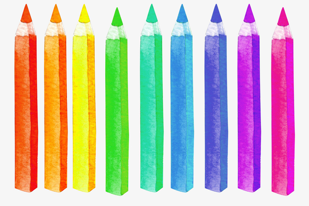 一排整齐的彩色画笔免抠素材免费下载_觅元素51yuansu.com