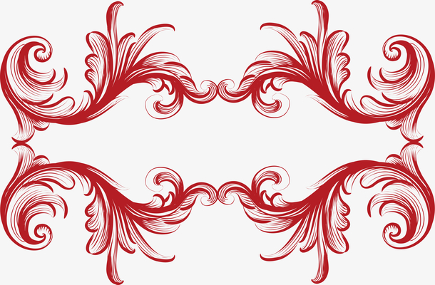 花边红色装饰边条免抠素材免费下载_觅元素51yuansu.com