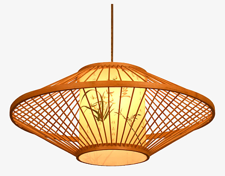 日式复古禅意藤竹编鸟笼灯