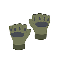 军事无指手套素材图案