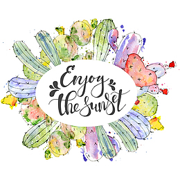 仙人掌植物边框手绘图