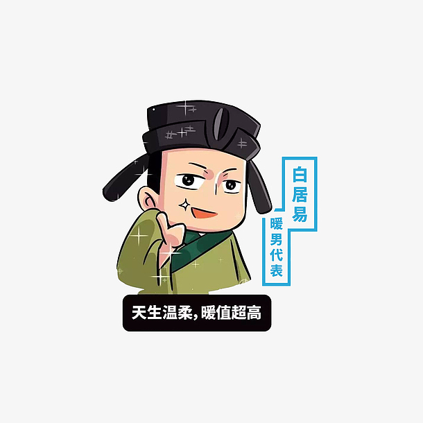 卡通q版唐朝诗人白居易素材