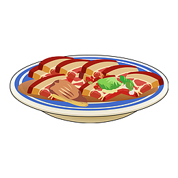 卡通秋冬肉类美食PNG元素把子肉