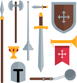 矢量手绘卡通武器