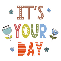 可爱植物英文矢量手绘