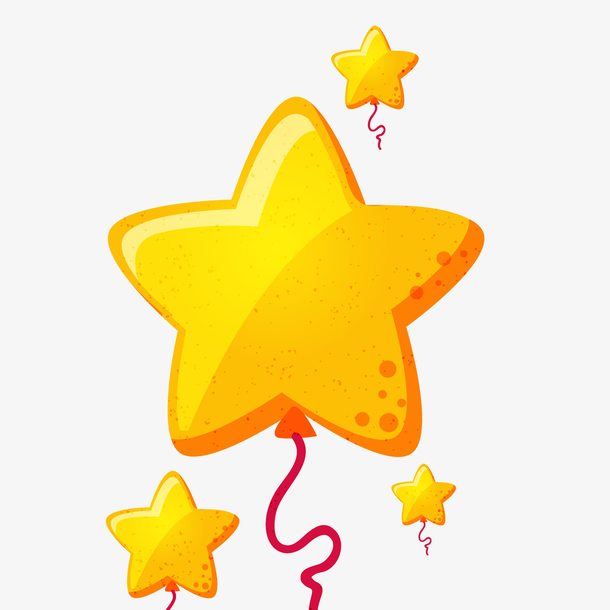 黄色星星气球矢量图