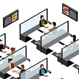 创意整洁餐馆内部设计矢量图