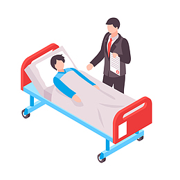 躺在病床上的人矢量图