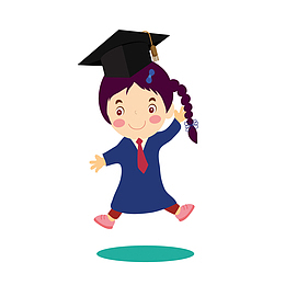 毕业季女孩矢量图