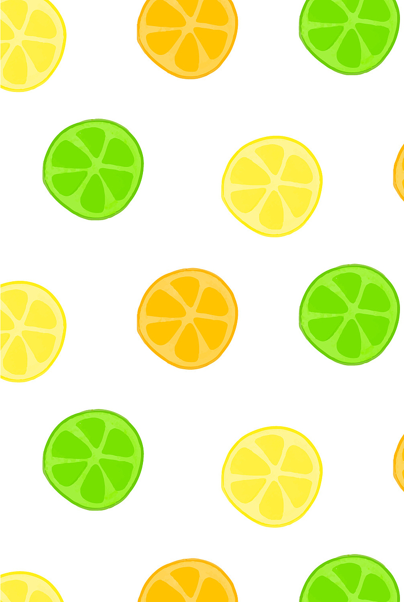 彩色卡通柠檬水果