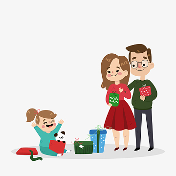 一家三口卡通人物素材_一家三口卡通人物图片元素-觅元素