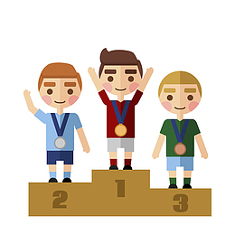 领奖台上的男子矢量图