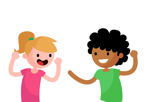 聊天的男孩女孩矢量图