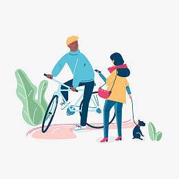 创意休闲运动相遇温馨场景免抠图