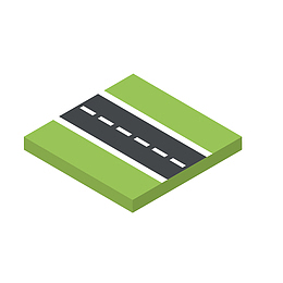 单行的马路矢量地块