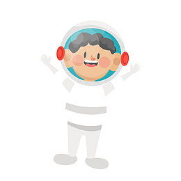 卡通男子宇航员矢量图