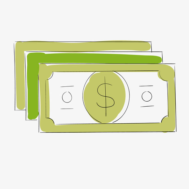 卡通绿色美金矢量图