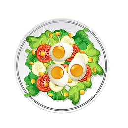 绿色蔬菜沙拉矢量图