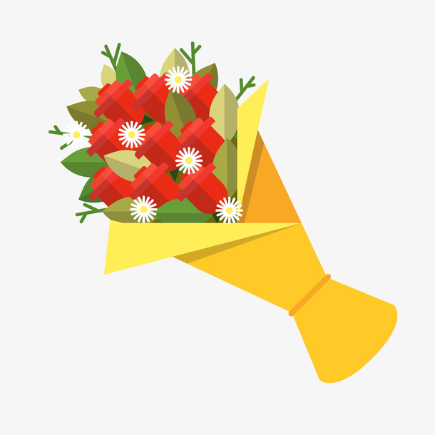 一束玫瑰花矢量图