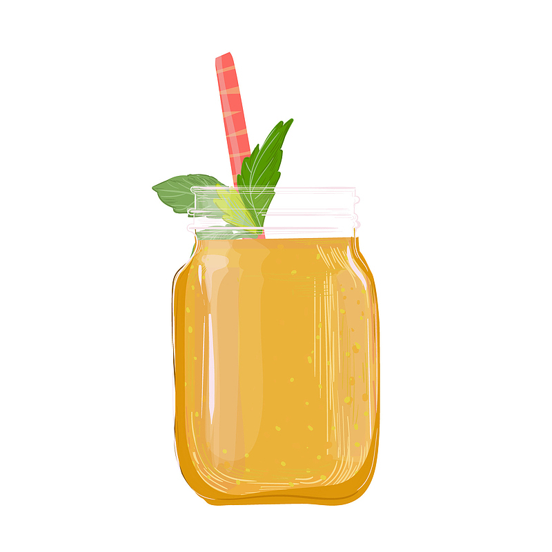 夏季橙汁饮料矢量图