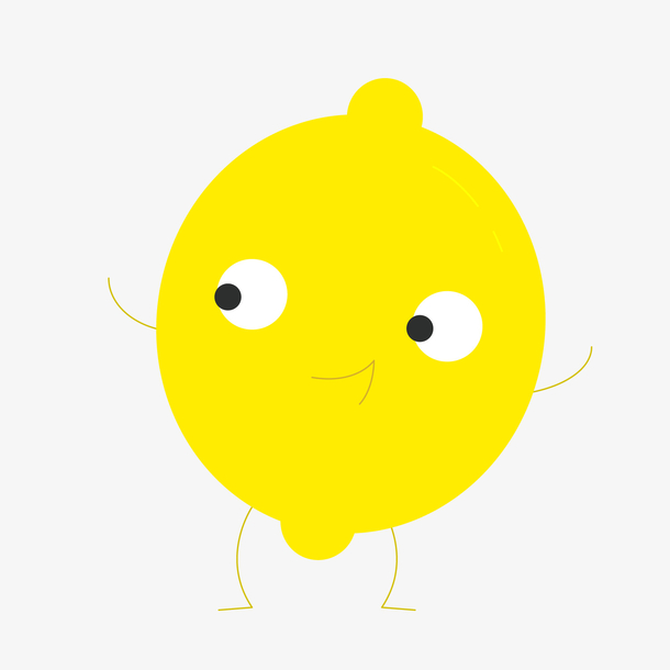 黄色可爱表情柠檬