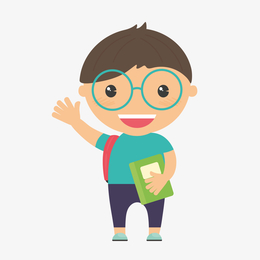 学生小男孩矢量图