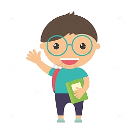 学生小男孩矢量图