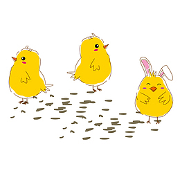 开心的小鸡设计海报