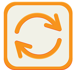 方形橘色矢量更新图标