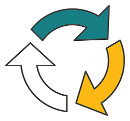 三色矢量卡通更新图标