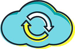 云端矢量卡通更新图标