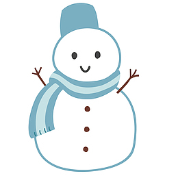 圣诞节围着围巾的雪人矢量免抠图