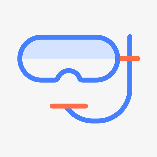 彩色圆弧潜水镜元素