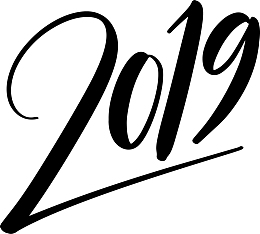 黑色手写2019新年