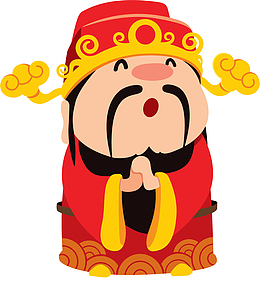 卡通财神拜年新年装饰图案