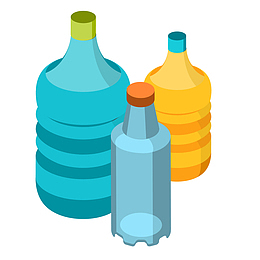 卡通塑料瓶子设计矢量图