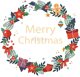 可爱圣诞元素装饰花环