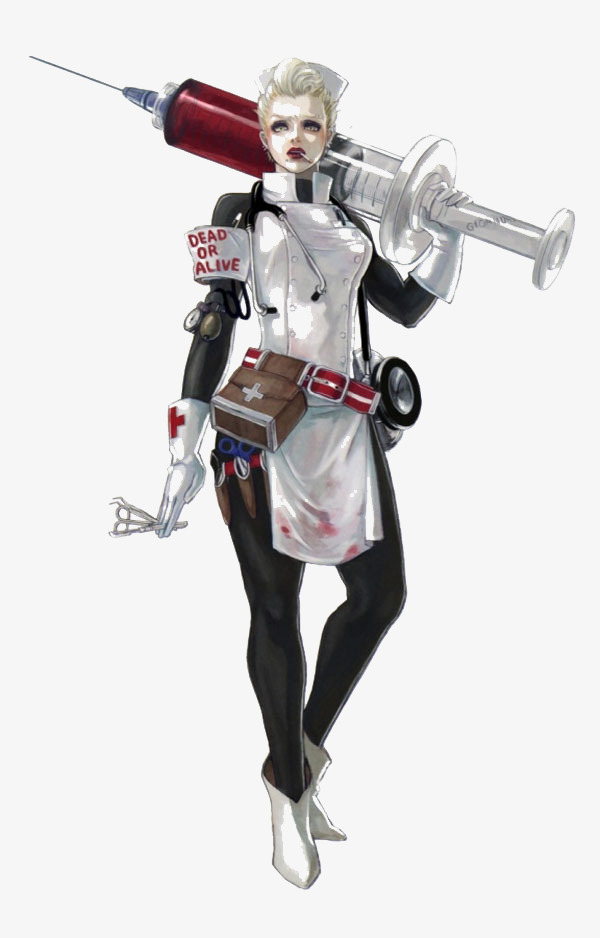 白色炫酷护士战士