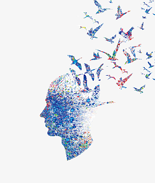 炫酷创意人脑创意海报插画