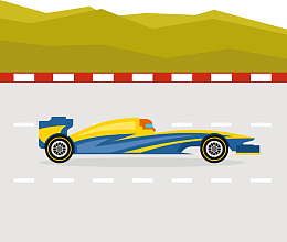 跑道上的炫酷赛车