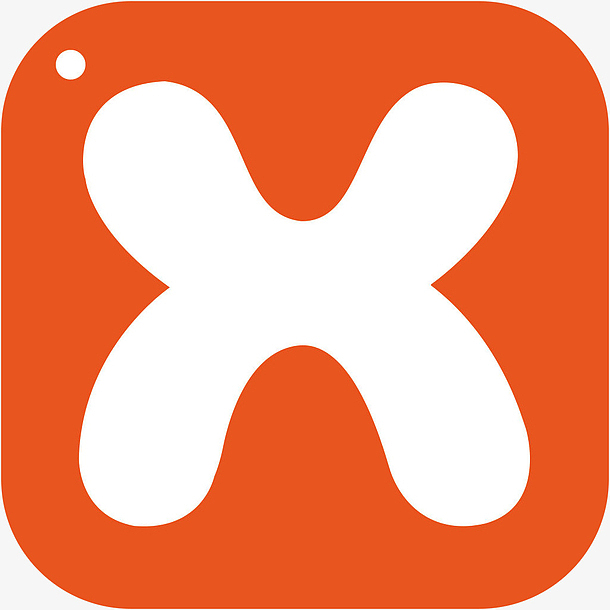 手机桔色直播社交logo图标